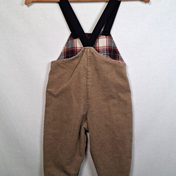 Vintage Blooz by Cachcach Overalls Youth 24 Months Brown Corduroy Penguin Pants - Picture 2 of 16